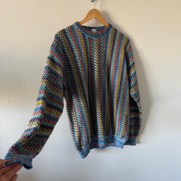 Vintage Mondo di Marco M.D.M Mens Sweater Abstract Made in Italy Sz LARGE (52) - Picture 2 of 13